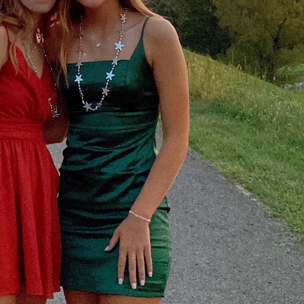 This dark emerald green dress is one of my favorite dresses I have worn!
